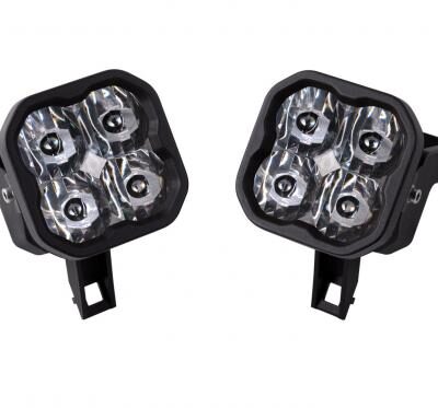 SS3 LED FOG LIGHT KIT FOR 1999-2010 FORD SUPER DUTY F-250/F-350 WHITE SAE/DOT DRIVING SPORT W/ BACKLIGHT DIODE DYNAMICS