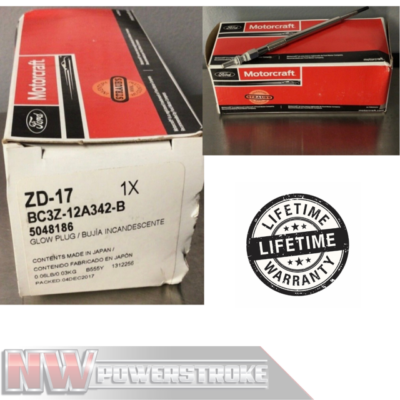 Motorcraft ZD-17 Glow Plugs for 2011-2019 6.7 Powerstroke LIFETIME WARRANTY